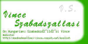 vince szabadszallasi business card